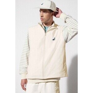 Fabletics x Stephen Malbon The Don Golf Vest Mens M Cream Full Zip NWT
